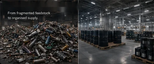 From a fragmented pile of mixed cells to organised, documented drums ready for despatch.
