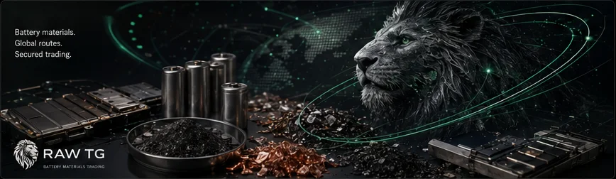 Battery materials, global routes, secured trading — cells, black mass and recovered metals across a global network.